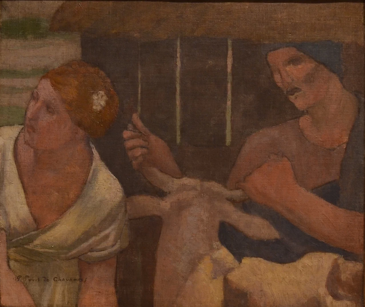 Pierre Puvis de Chavannes - 131, Due donne nella stalla o nello studio per l'infanzia di Sainte, Geneviève